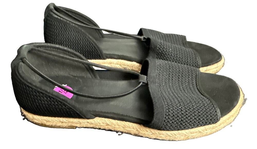 Eileen Fisher "Mews" Slip-On Stretch Espadrille Sandals Women’s 8.5